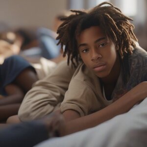 Ruben wordt door drie meiden geil gepakt